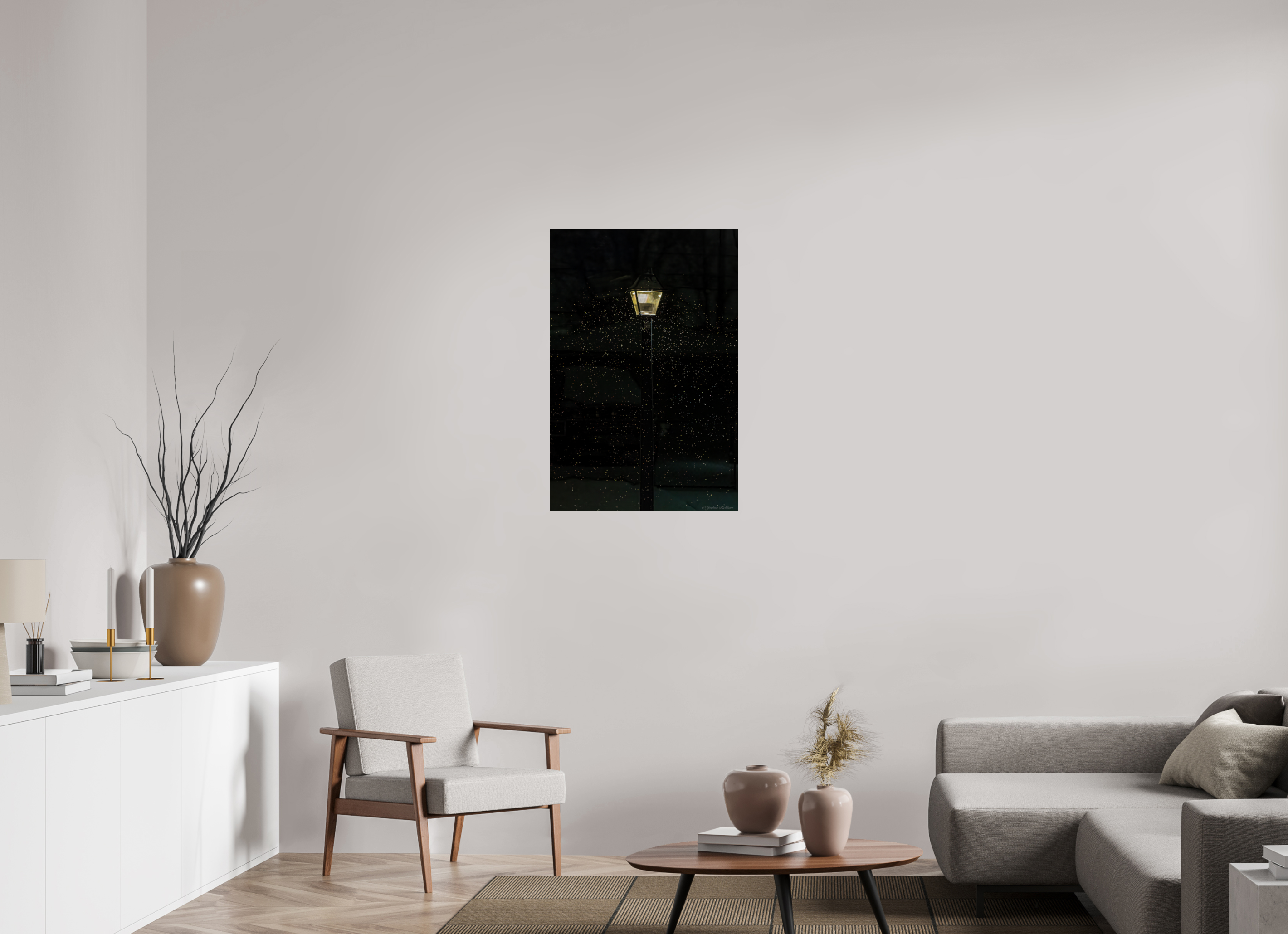 Solitary Street Lamp in the Snow