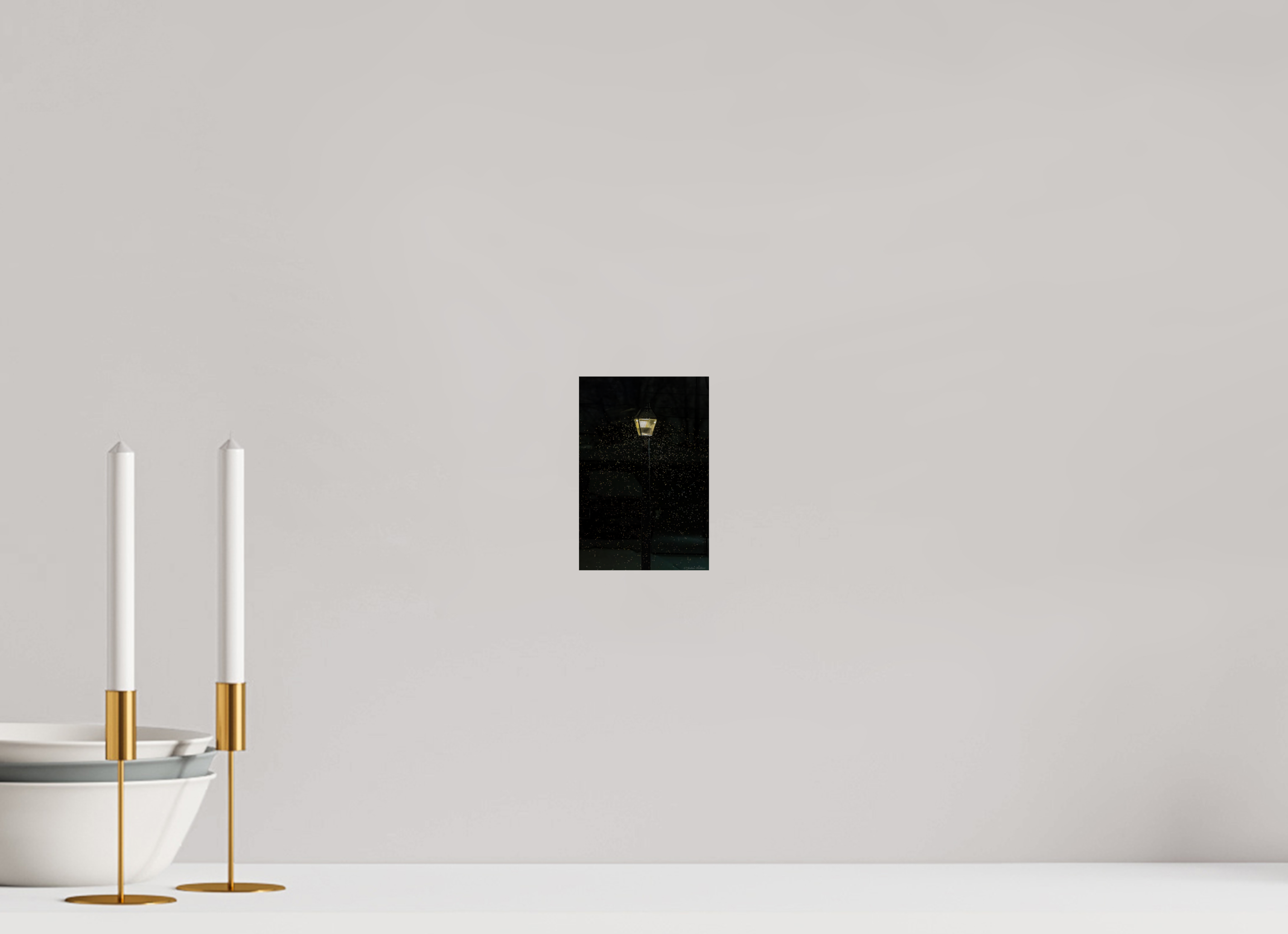 Solitary Street Lamp in the Snow