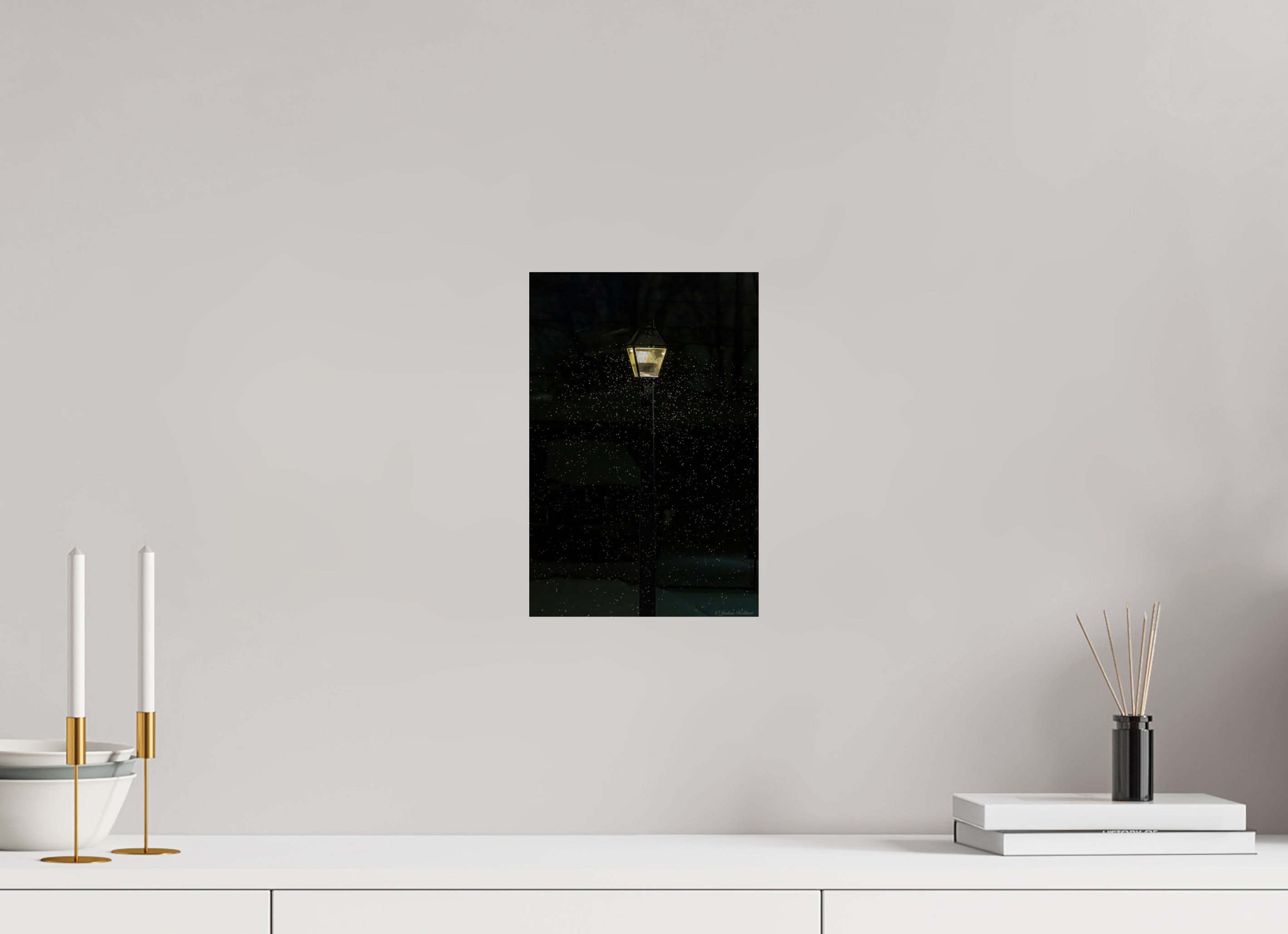 Solitary Street Lamp in the Snow